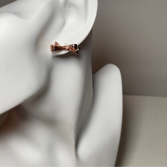 Kate Spade Rose Gold Tone Bow Stud Earrings - Picture 9 of 17